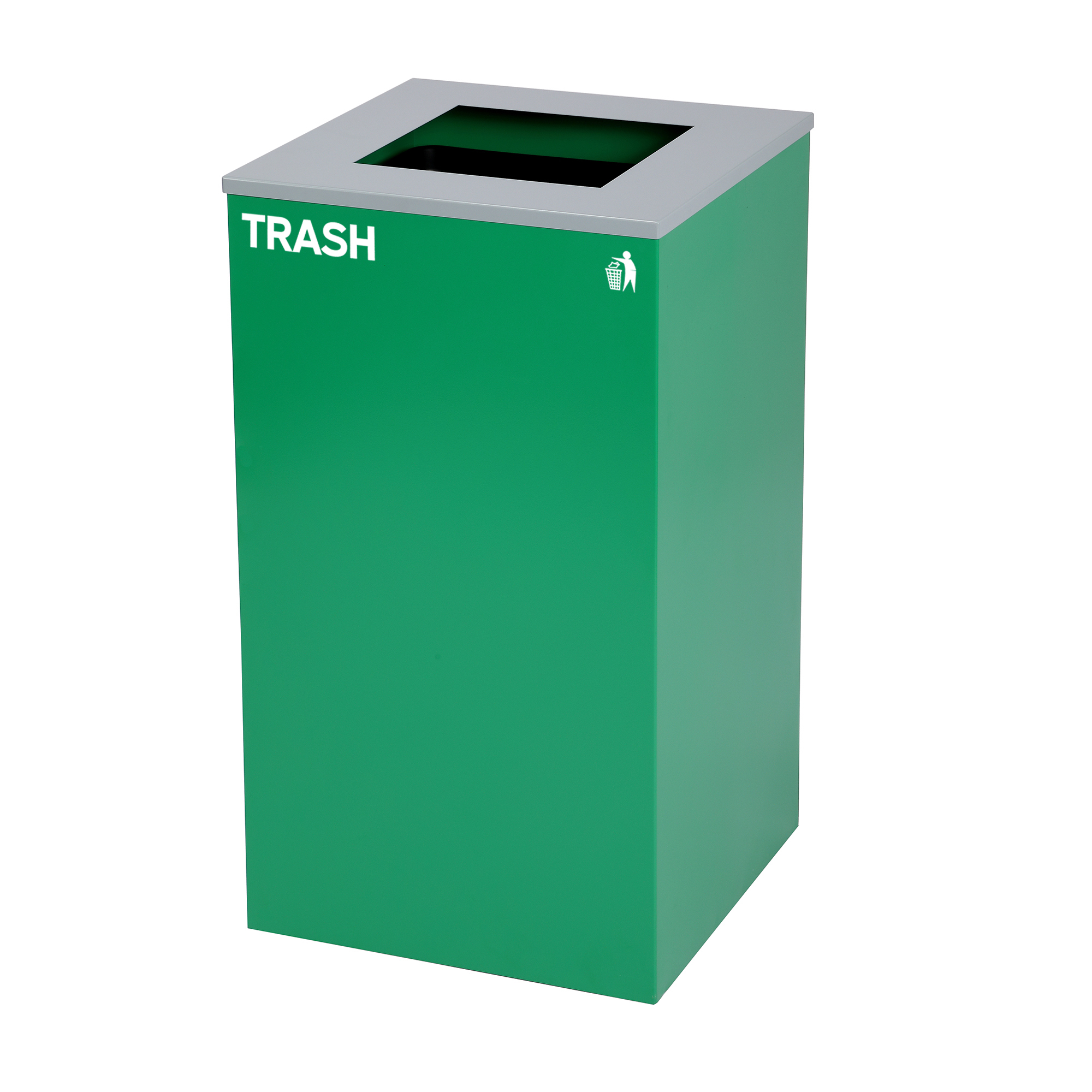 Alpine, 29-Gallon Square Metal Trash Can, Green Bin, Capacity 29 Gal, Model# ALP4450-KIT-GRN-S-TR